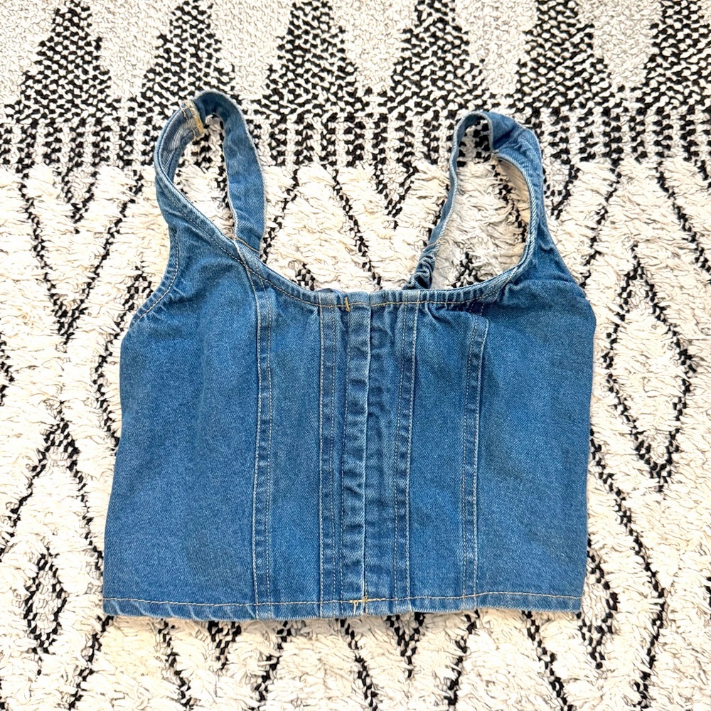 LONE STAR Denim Crop Tank Top NEW